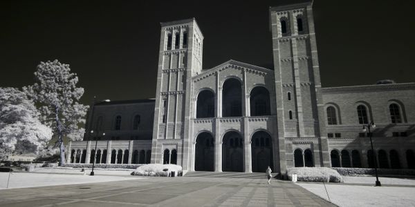 True infrared image of UCLA's Royce Hall.